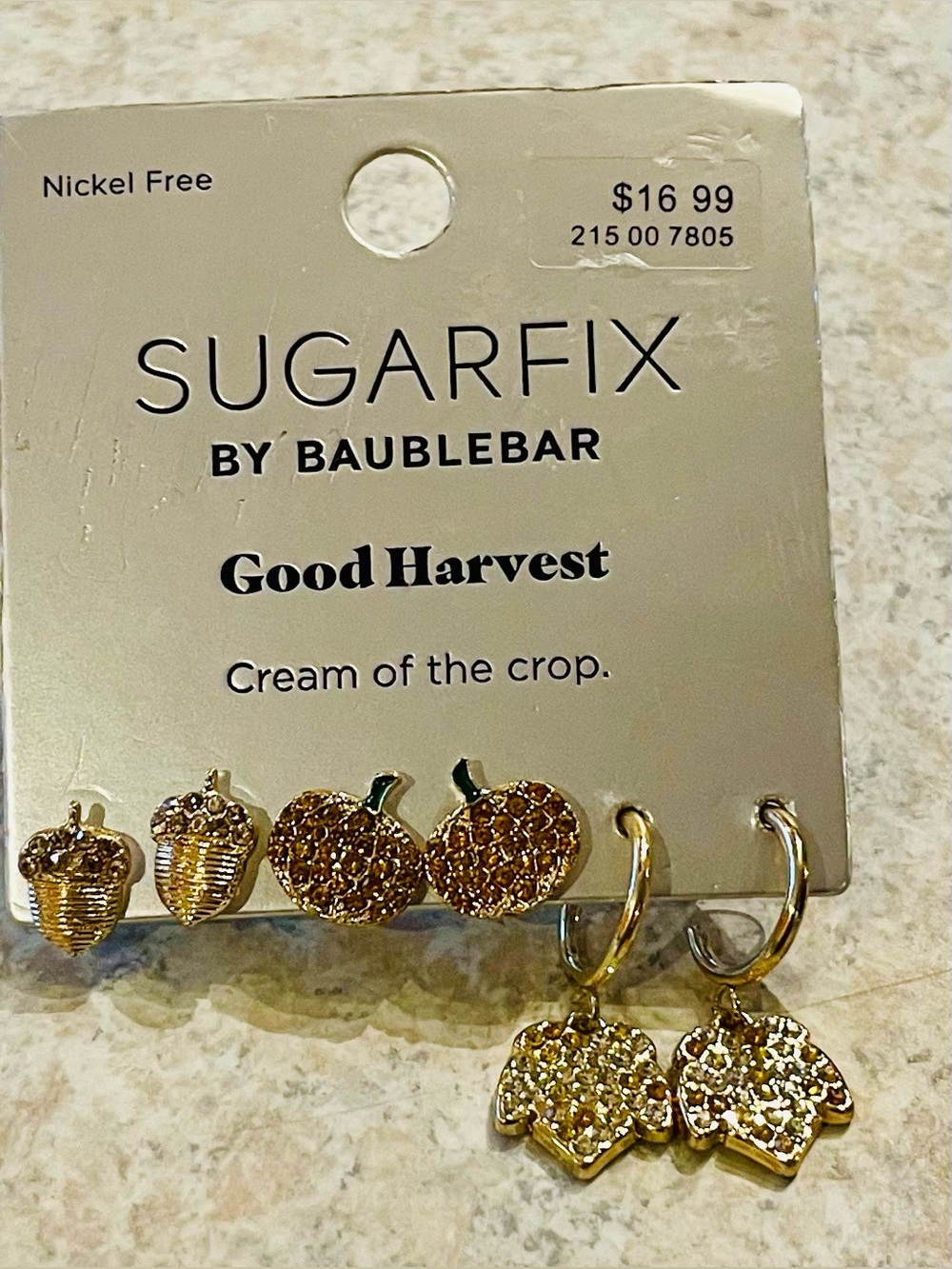 BaubleBar Good Harvest Fruit Earrings in Gold NWT